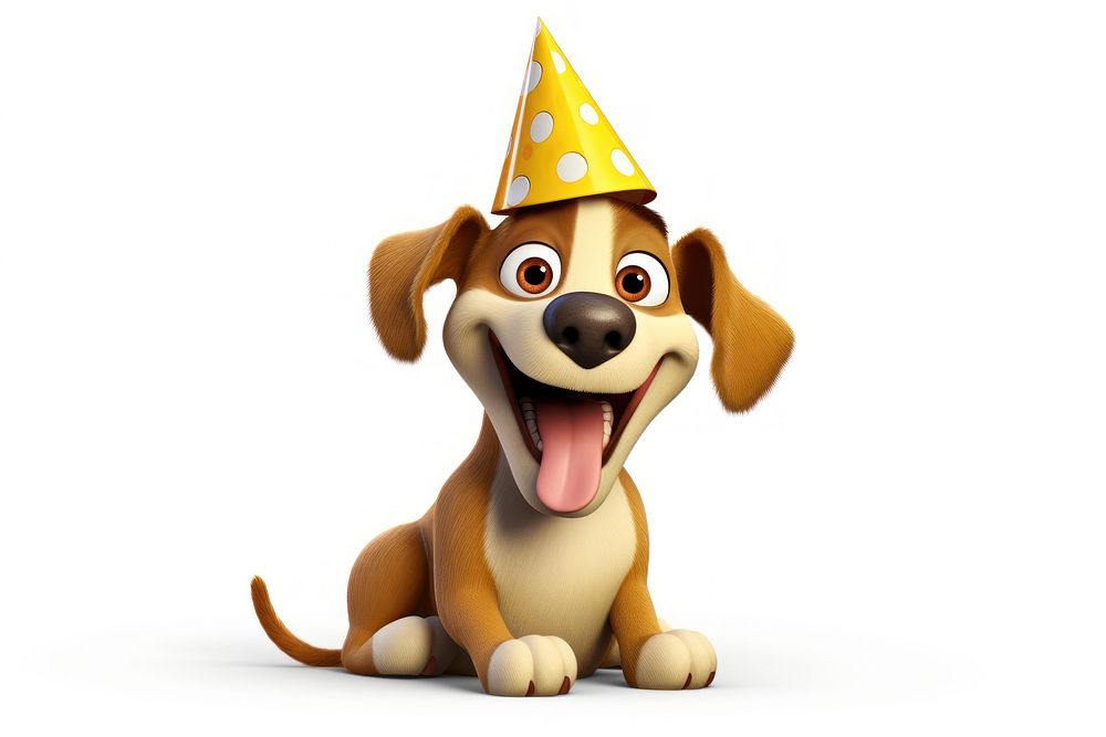 Dog birthday smiling cartoon. AI generated Image by rawpixel.