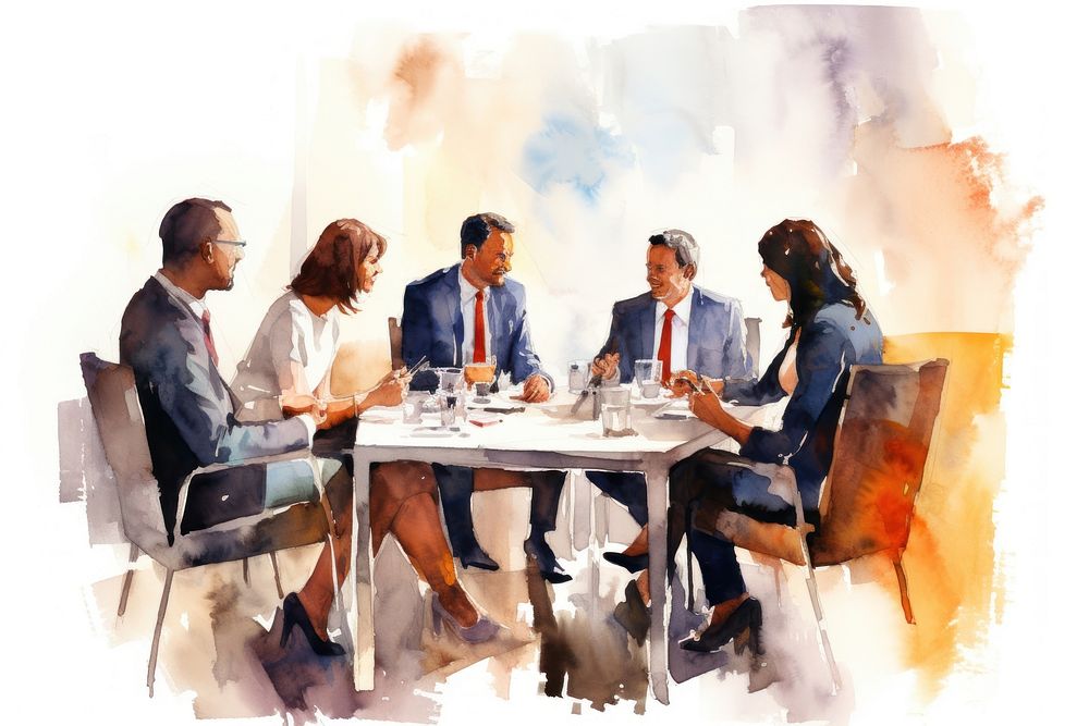 Furniture meeting people table. AI generated Image by rawpixel.