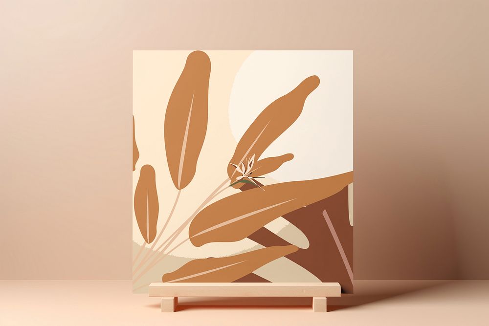 Framed aesthetic leaf picture, home decor