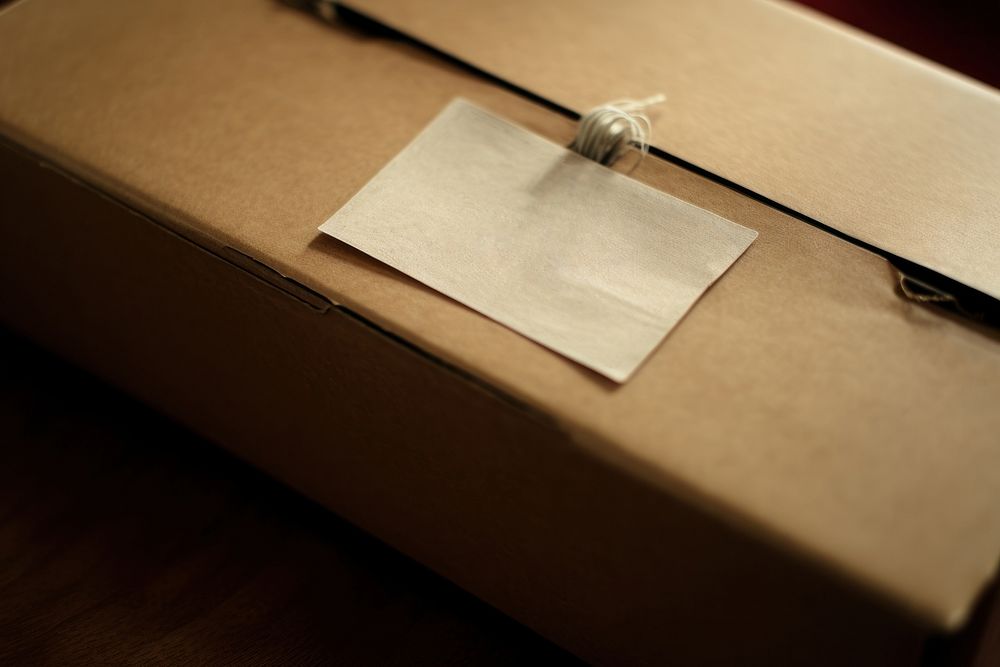 Cardboard paper box label. AI generated Image by rawpixel.