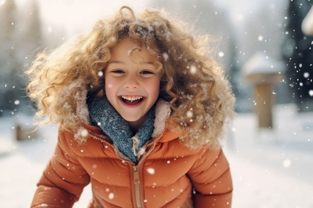 Snow laughing outdoors winter. 