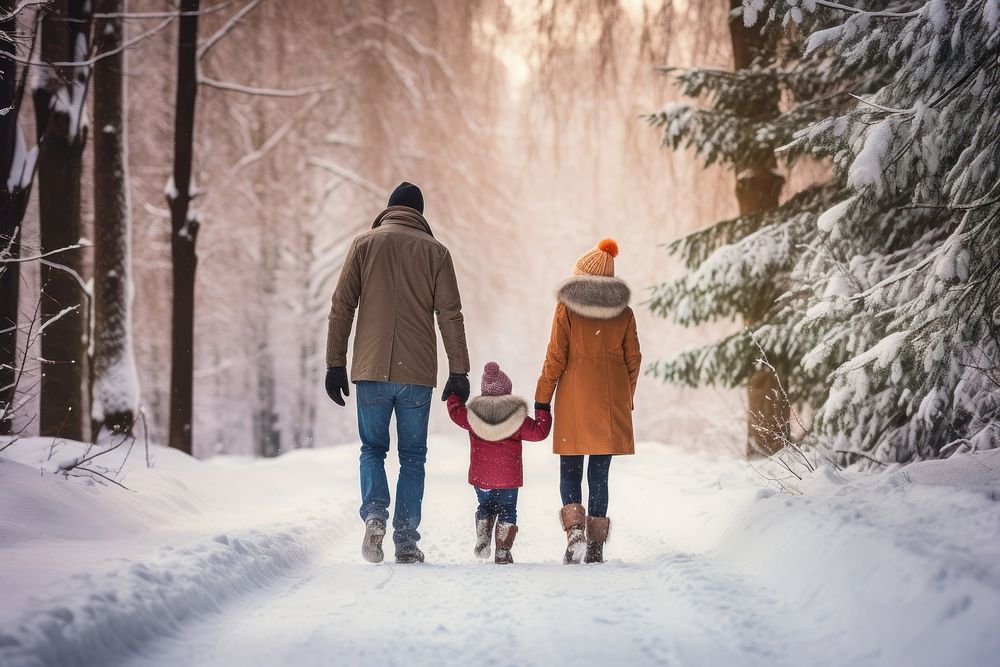 Walking forest snow footwear. AI generated Image by rawpixel.