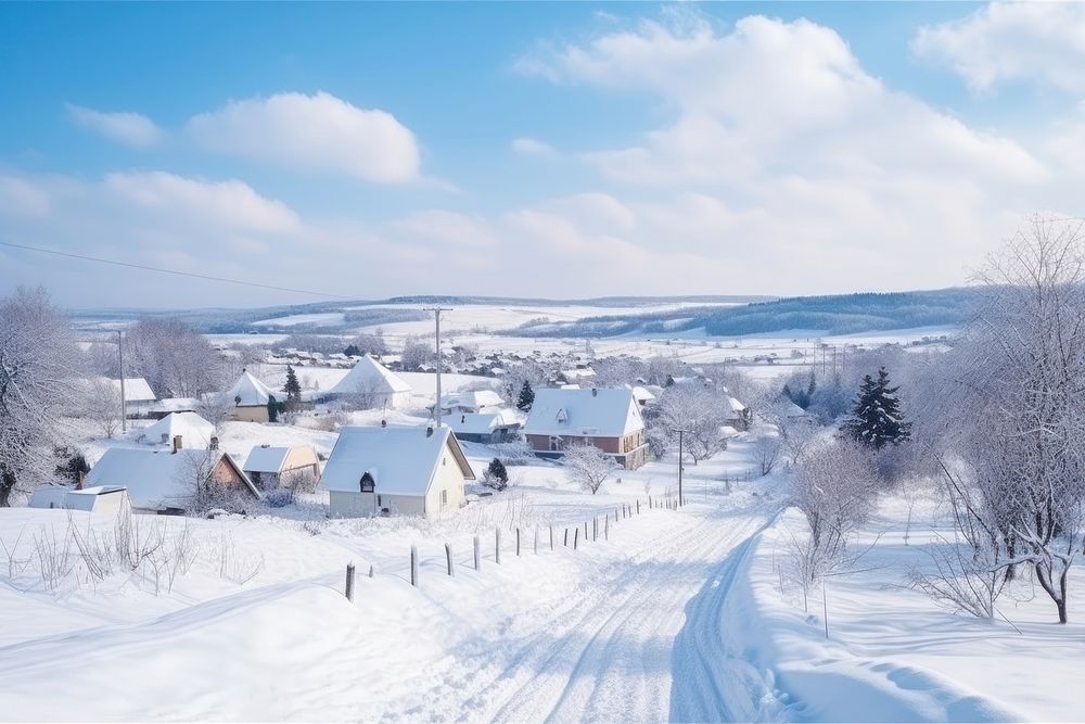 Snow architecture landscape outdoors. AI generated Image by rawpixel.