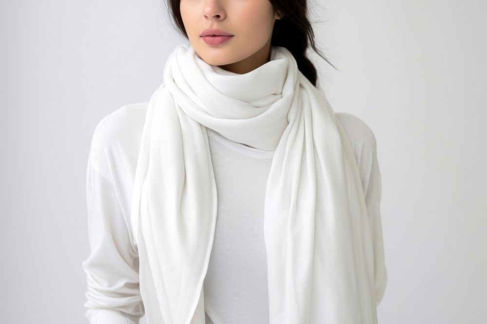 Scarf white white background studio shot. 