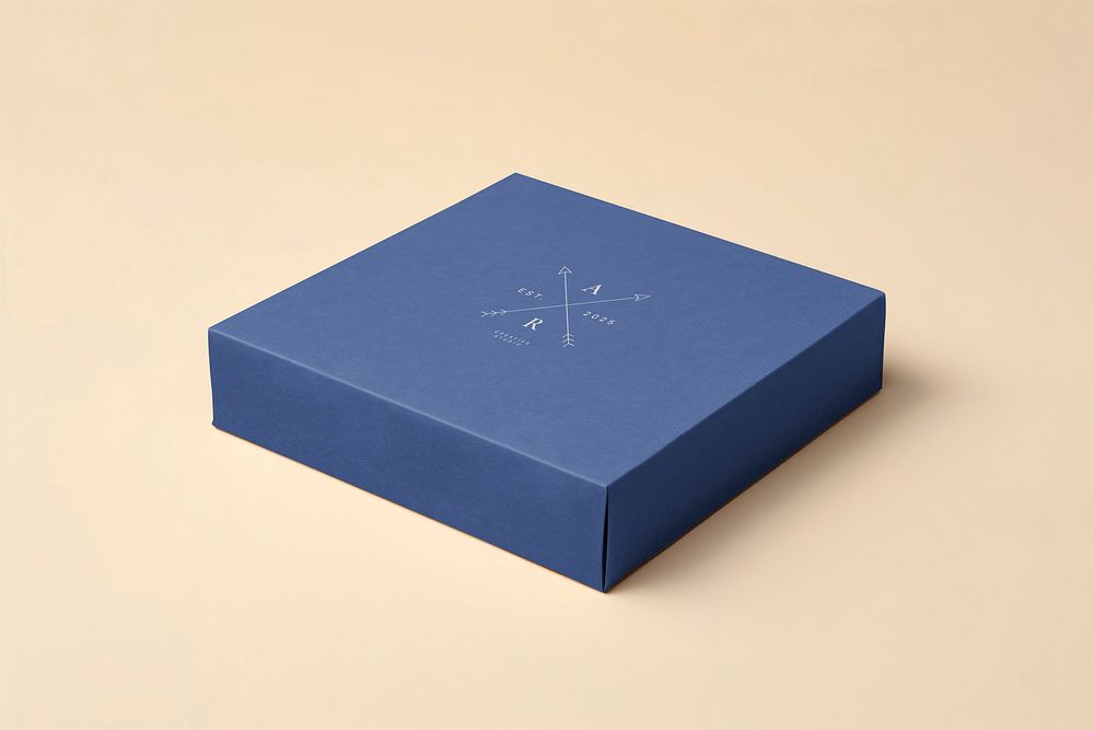 Cardboard box lid mockup, realistic object psd