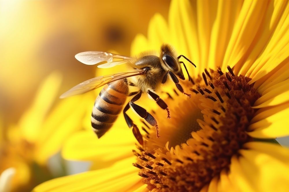 Flower bee sunflower insect. 