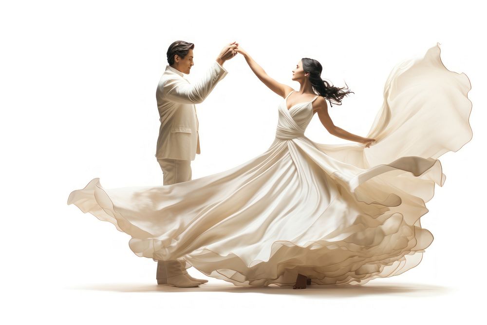 Dancing fashion wedding dress. AI generated Image by rawpixel.