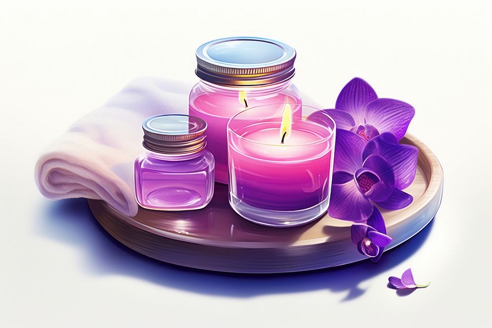 Candle flower purple petal. AI generated Image by rawpixel.
