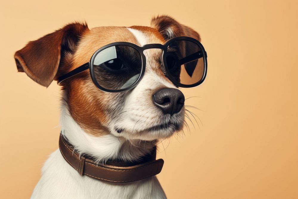 Glasses dog sunglasses mammal. 