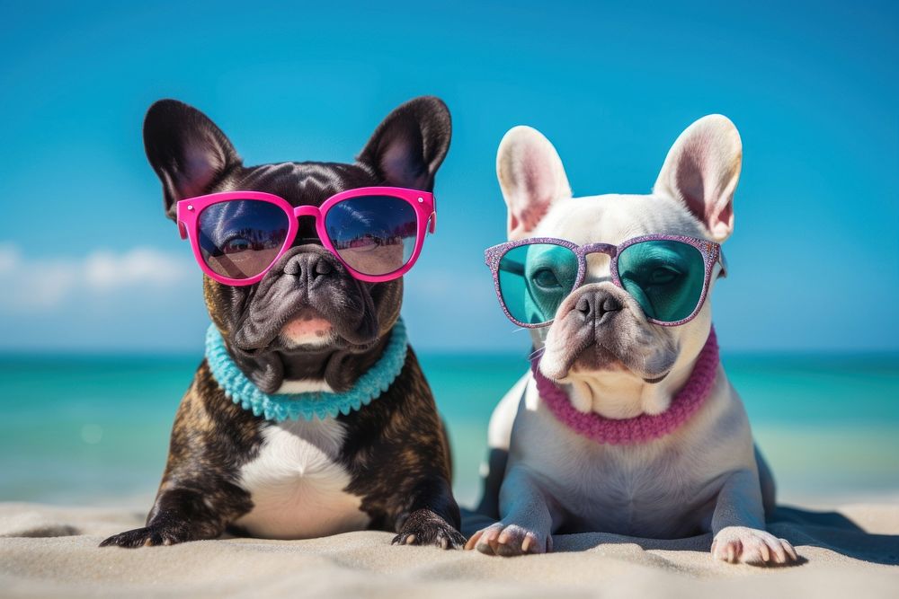 Dog sunglasses outdoors bulldog