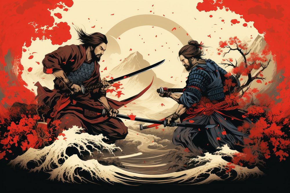 Samurai comics adult sword. AI generated Image by rawpixel.