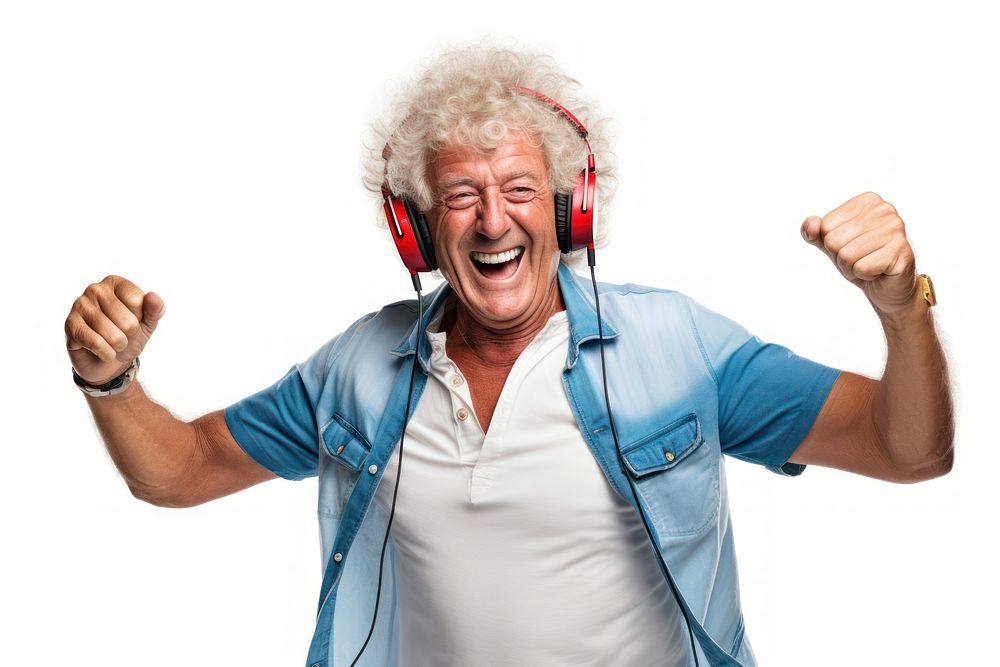 Headphones listening shouting laughing. AI generated Image by rawpixel.