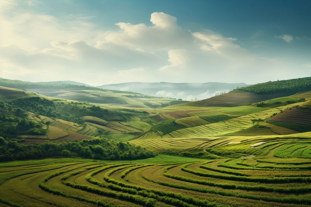 Land farm landscape outdoors. 