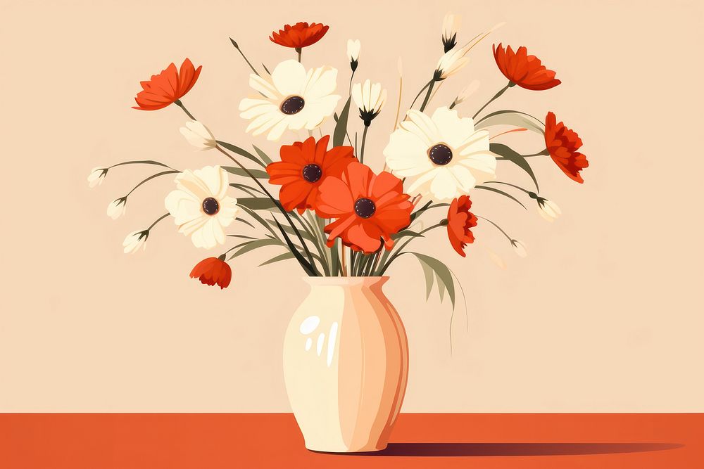 Daisy vase flower plant. AI generated Image by rawpixel.
