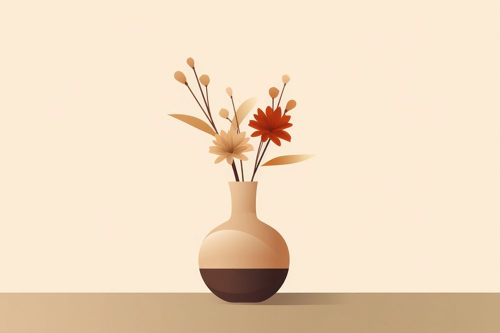 Flower vase plant art. 