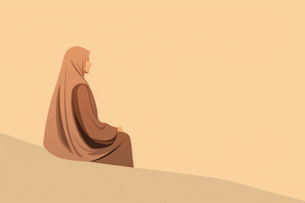 Adult contemplation spirituality headscarf. AI generated Image by rawpixel.