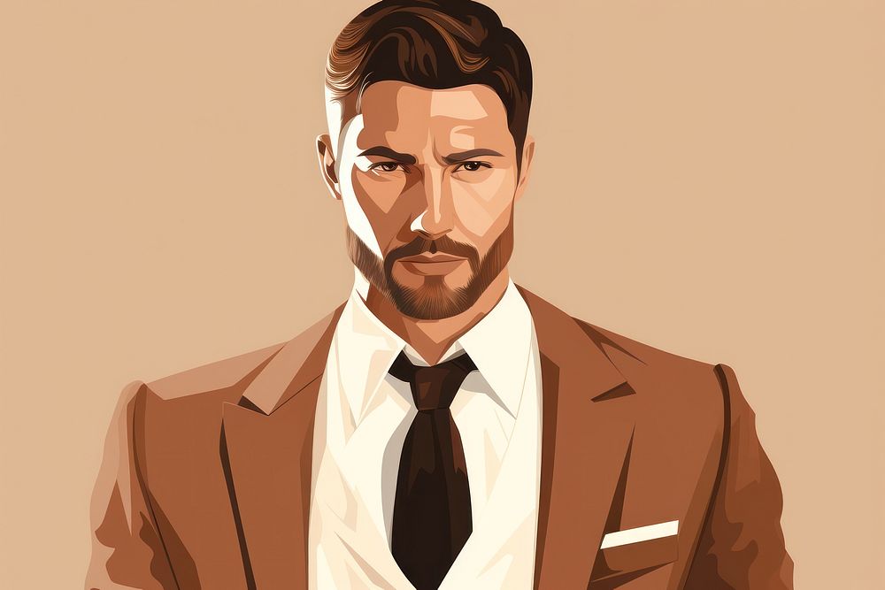 Portrait adult suit tie. AI generated Image by rawpixel.
