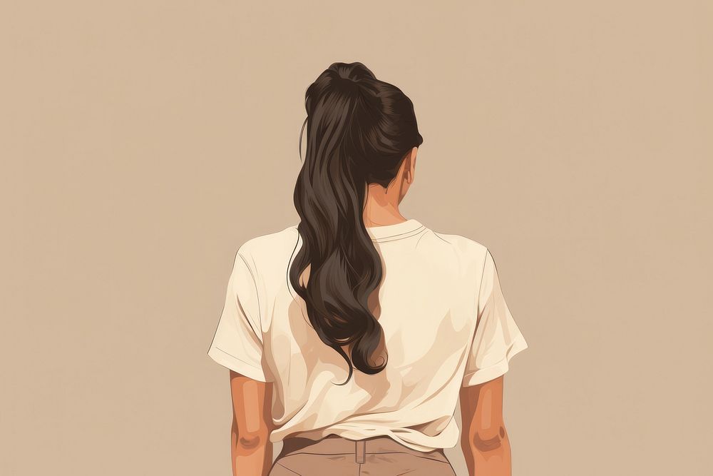 Portrait sketch adult back. AI generated Image by rawpixel.
