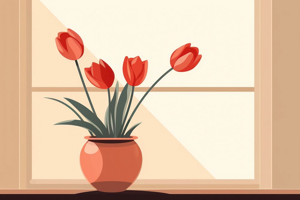 Flower window tulip plant. AI generated Image by rawpixel.
