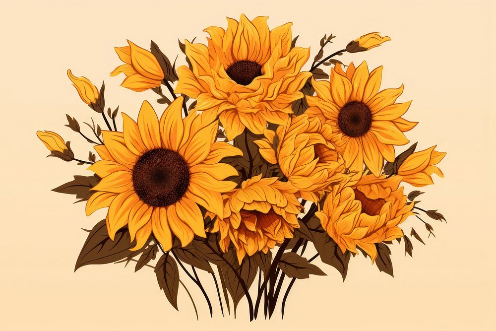 Sunflower plant inflorescence freshness. AI generated Image by rawpixel.