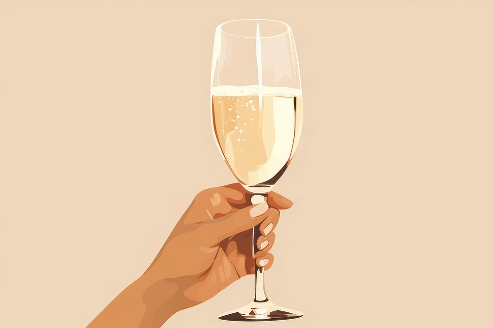 Glass champagne drink wine. AI generated Image by rawpixel.