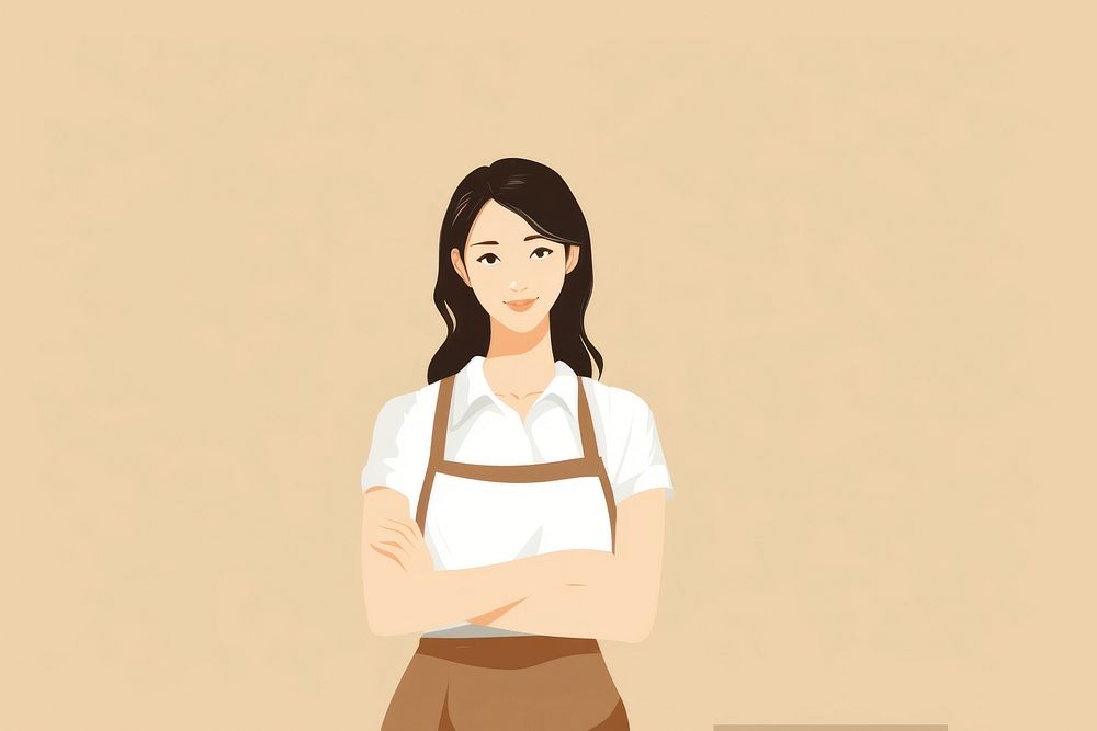 Female barista owner adult entrepreneur arms crossed. AI generated Image by rawpixel.