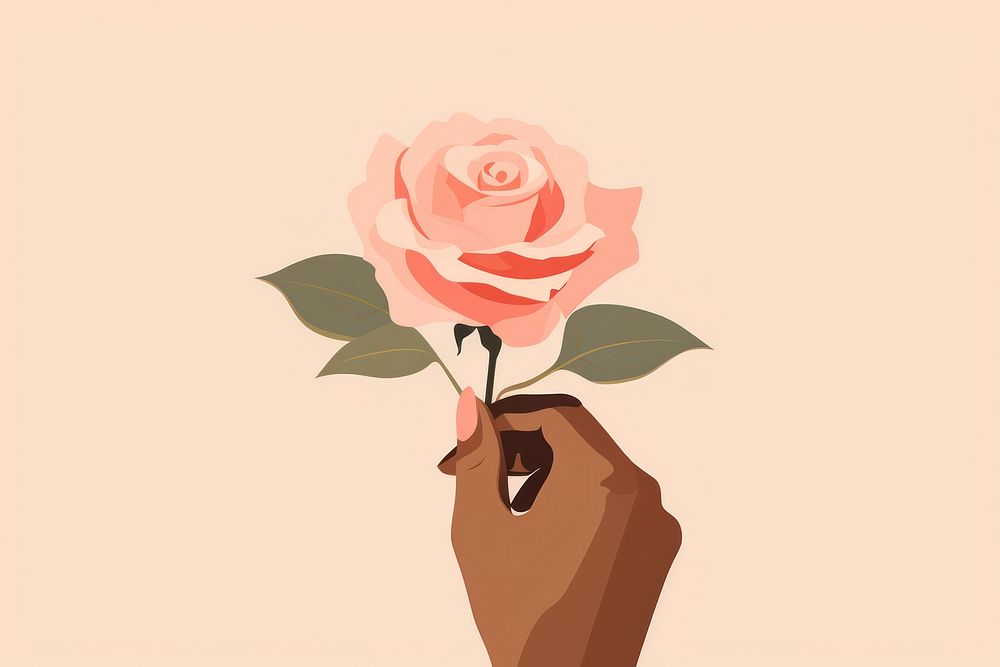 Flower holding plant rose. AI generated Image by rawpixel.