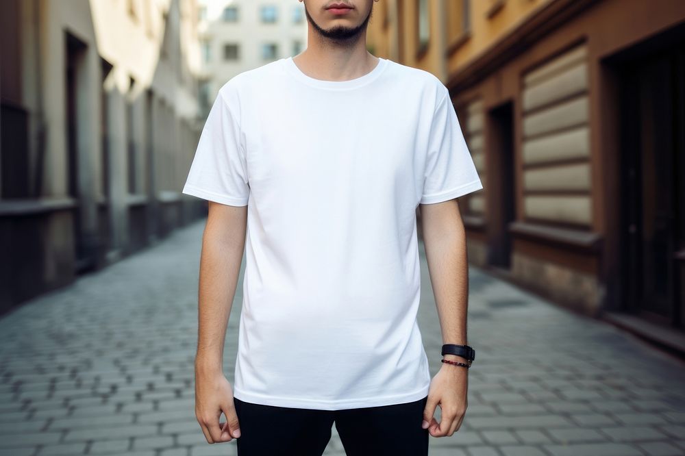 T-shirt sleeve street adult. AI generated Image by rawpixel.