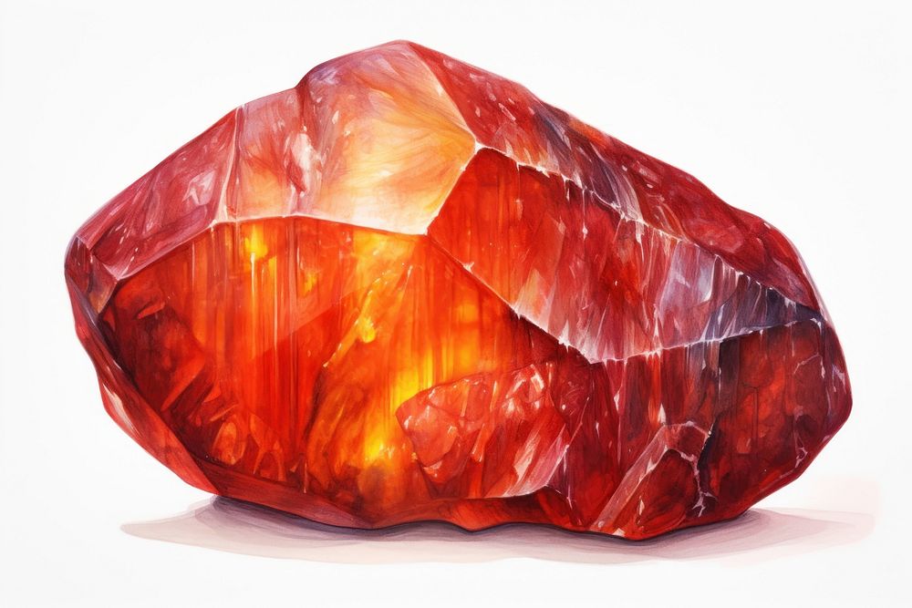 Gemstone mineral red white background. AI generated Image by rawpixel.