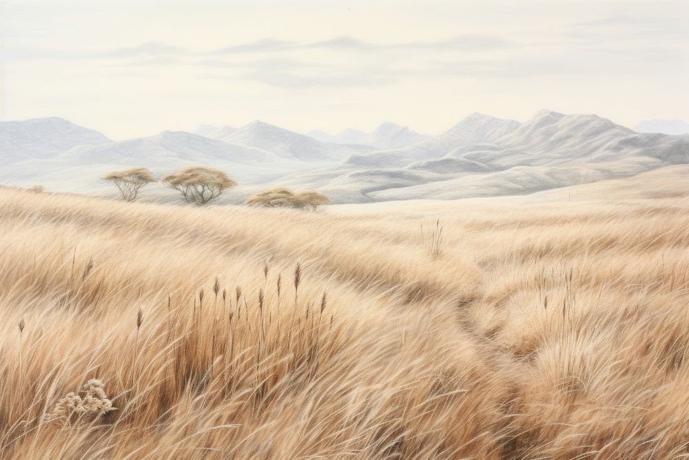 Landscape grassland outdoors nature. AI generated Image by rawpixel.