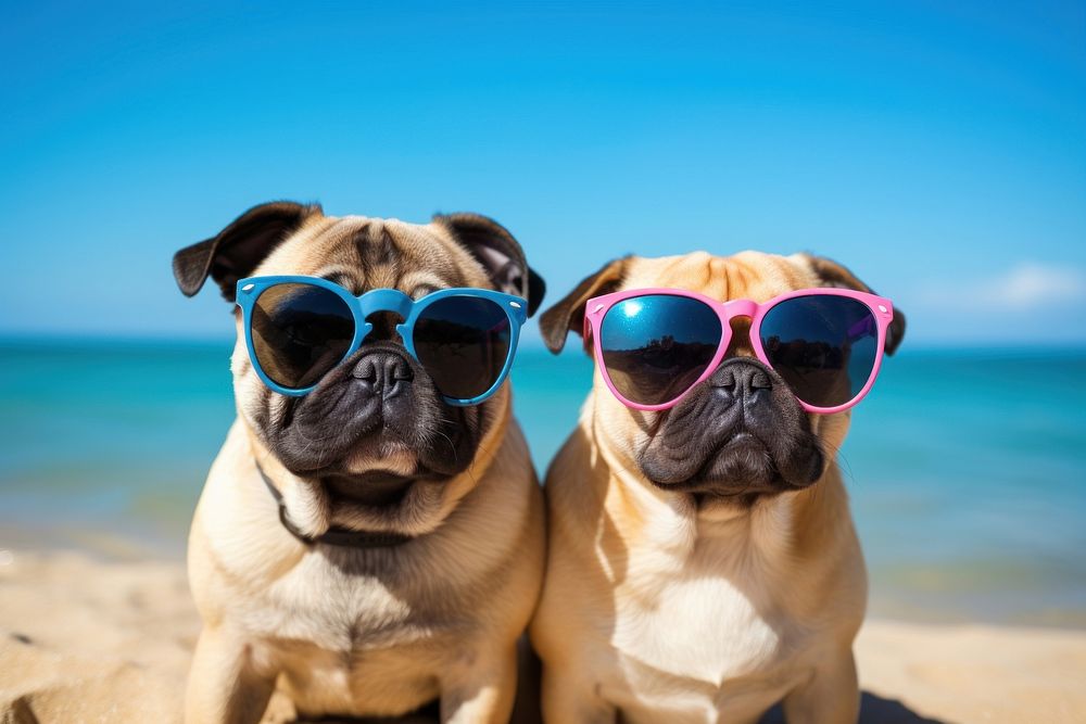 Sunglasses dog vacation bulldog. AI generated Image by rawpixel.