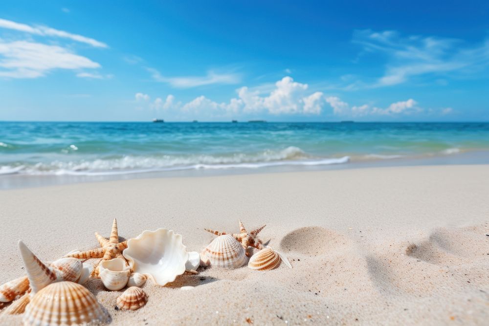 Seashell outdoors horizon nature. AI generated Image by rawpixel.