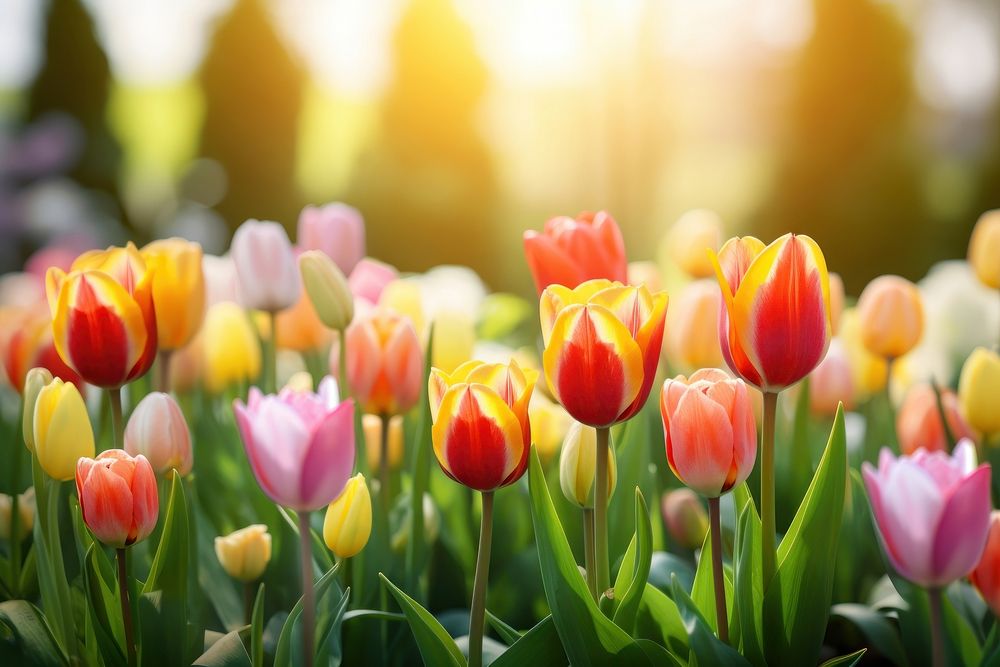 Flower tulip outdoors blossom. AI generated Image by rawpixel.