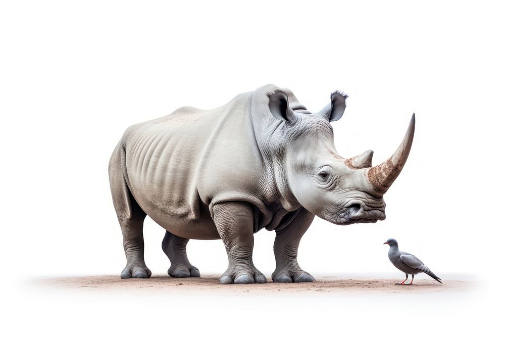 Wildlife animal mammal rhinoceros. AI generated Image by rawpixel.