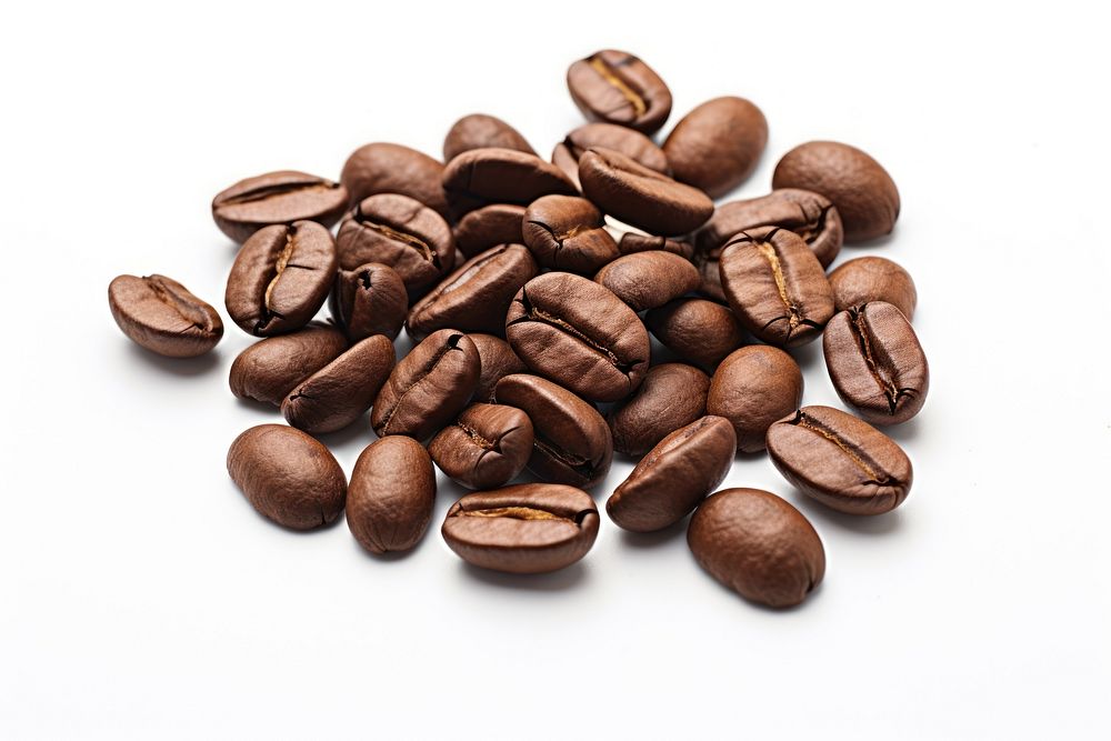 Coffee white background coffee beans chocolate. AI generated Image by rawpixel.