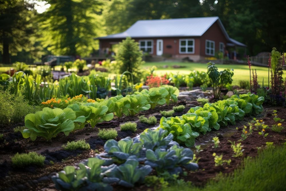 Garden vegetable gardening outdoors. AI generated Image by rawpixel.