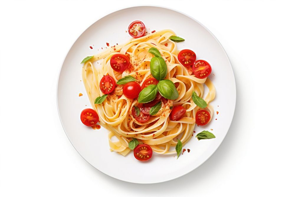 Pasta plate spaghetti tomato. AI generated Image by rawpixel.