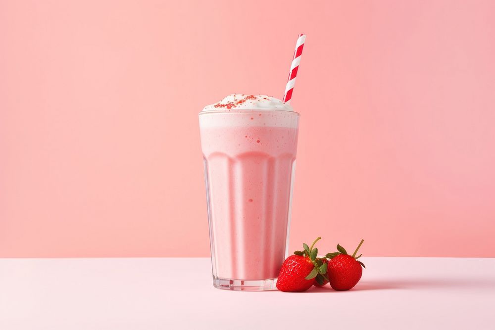 Strawberry milkshake smoothie fruit. 