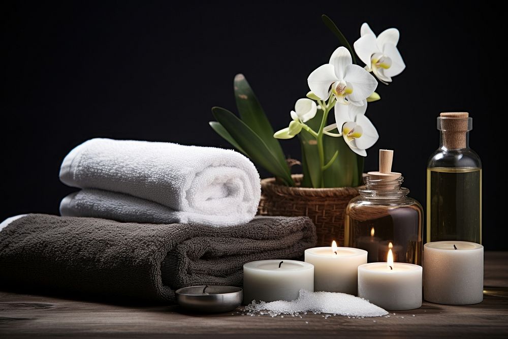 Towel flower plant spa. AI generated Image by rawpixel.