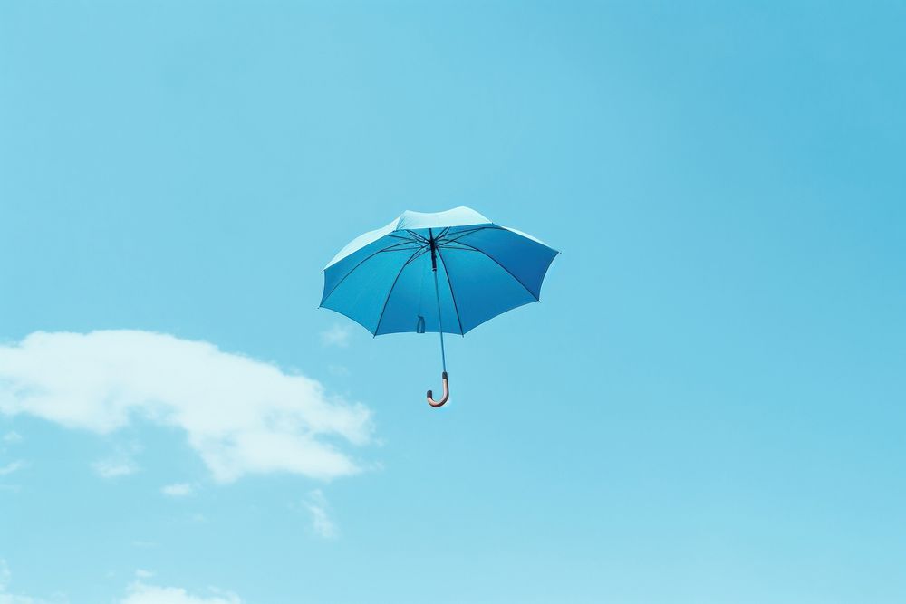 Umbrella flying sky protection. AI generated Image by rawpixel.