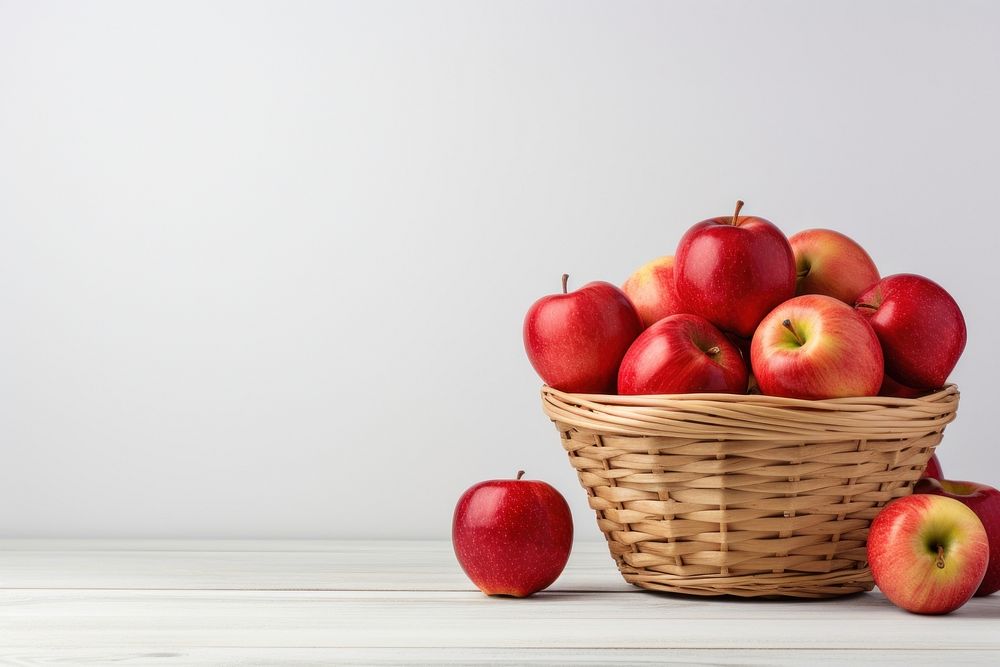 Basket apple table fruit. 