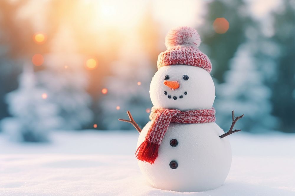 Snowman christmas outdoors winter. AI | Free Photo - rawpixel