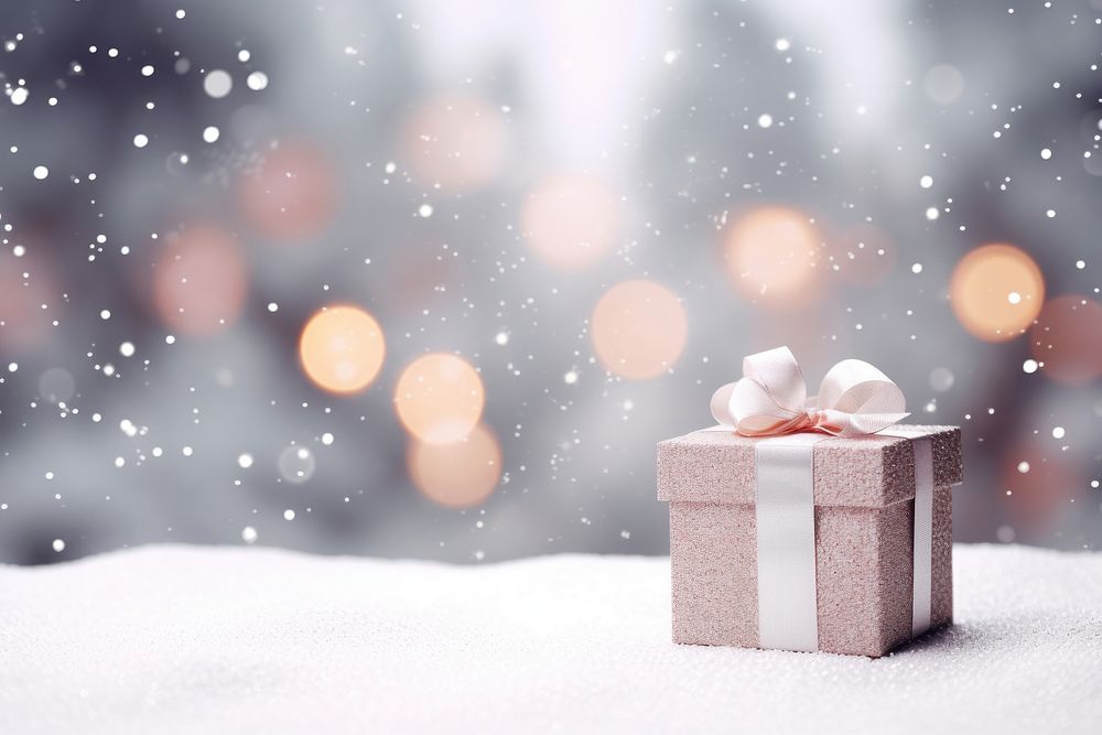 Gift christmas outdoors snow. AI generated Image by rawpixel.