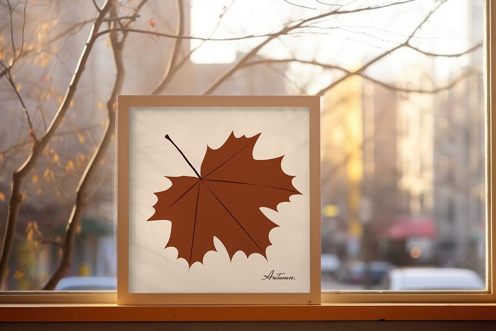 Framed aesthetic leaf picture, home decor