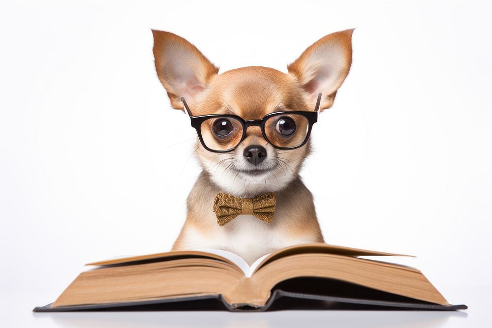 Chihuahua book dog publication. AI generated Image by rawpixel.