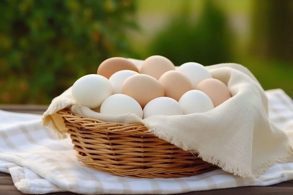 Egg basket food recreation. AI generated Image by rawpixel.