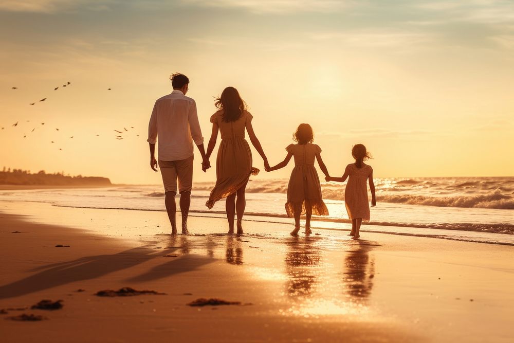 Vacation family beach adult. AI generated Image by rawpixel.