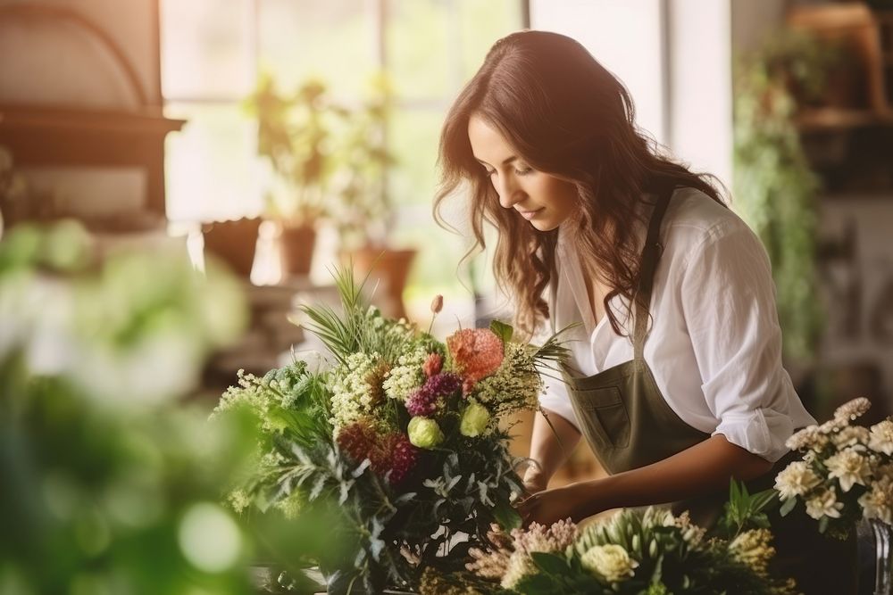 Flower contemplation entrepreneur creativity. AI generated Image by rawpixel.