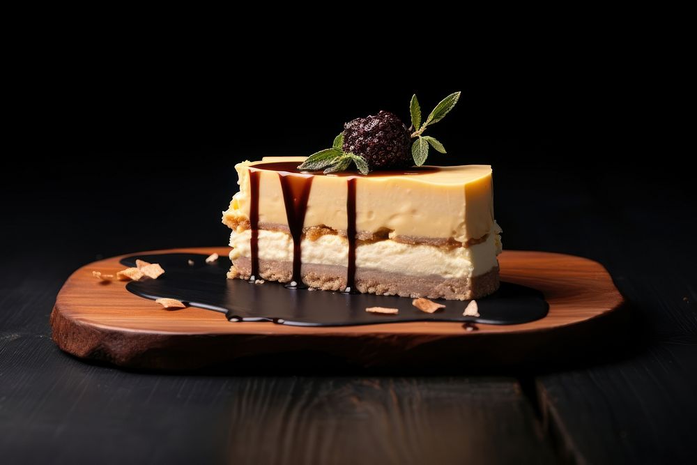 Cheesecake cream dessert plate. AI generated Image by rawpixel.