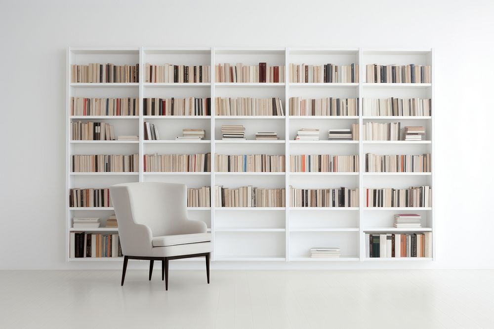 Architecture bookshelf furniture bookcase. AI generated Image by rawpixel.